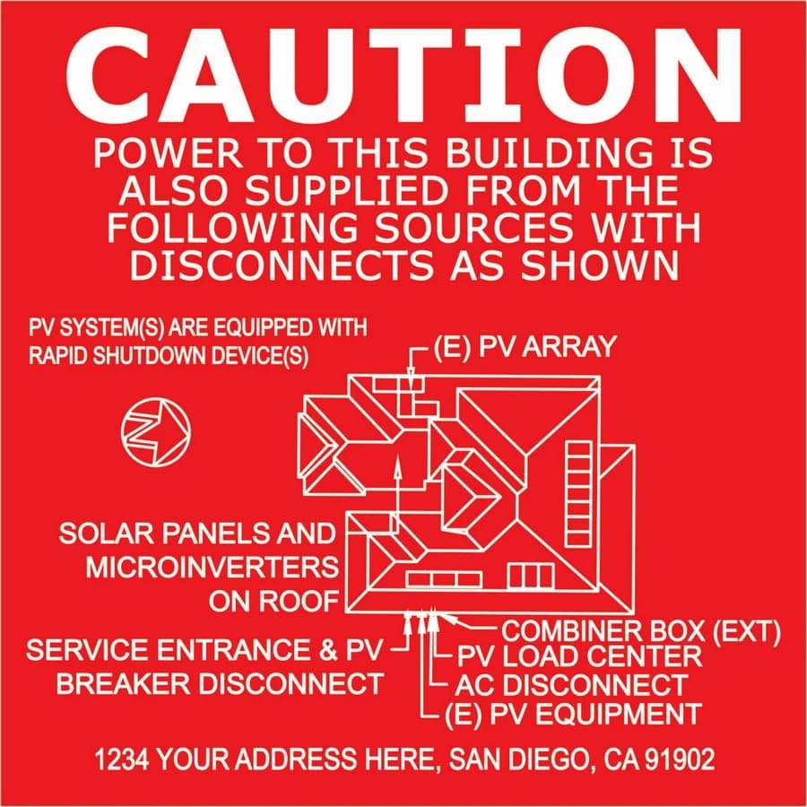 Industrial Solar Placard Red